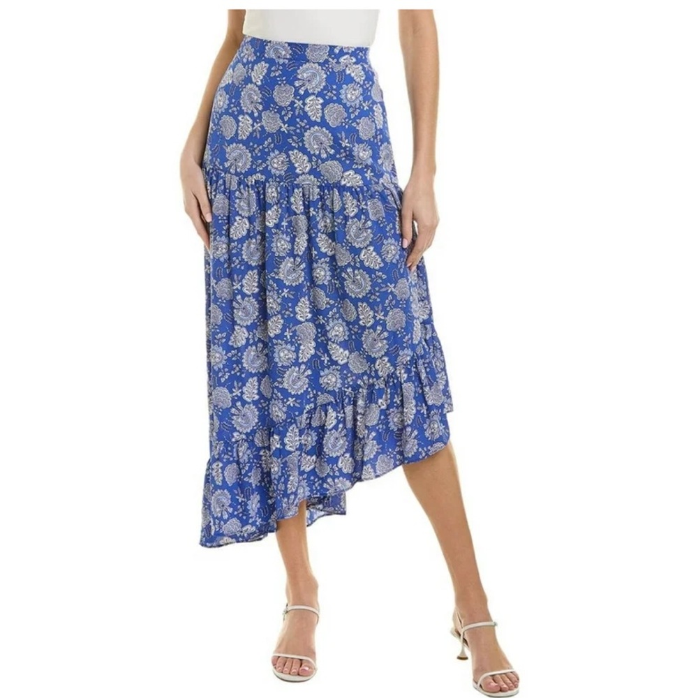 NWT Vince Camuto Asymmetric Tiered Batik Skirt In… - image 1